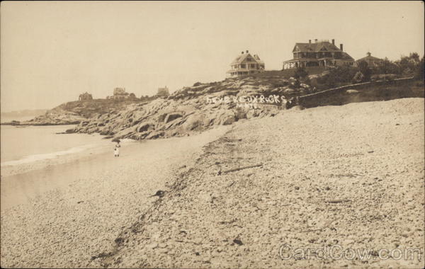 Homes on Rocks Above Beach Massachusetts
