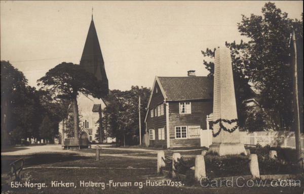 Holberg-Furuen og-Huset. Voss Kirken Norway