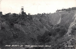 Iron Mines at Iron Mountain Postcard