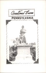 Greetings from Pennsylvania Madonna of the Trail Statue Postcard