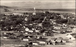 Bird's Eye view of Penitentiary and Section of Rawlins Wyoming Postcard Postcard