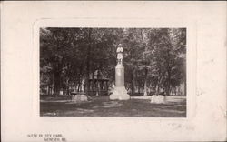 Scene in City Park Geneseo, IL Postcard Postcard