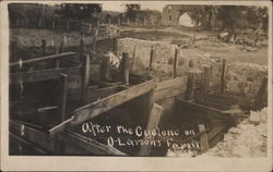 After the Cyclone on O-Larson's Farm Postcard