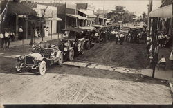 Cars Lined Up on the Street Postcard