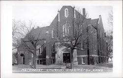 Methodist Church Washington, KS Postcard Postcard