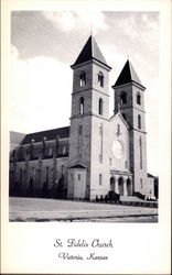 St. Fidelis Church Victoria, KS Postcard Postcard