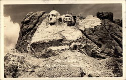 Men at Work, Mt. Rushmore Memorial Postcard