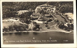 Log Chateau and Boat Harbour, Seigniory Club Postcard
