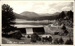 Dam and Lake Evergreen, CO Postcard Postcard