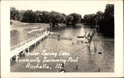 Popular Spring Lake Community Swimming Pool Postcard