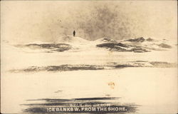 Selkirk Beach, Ice Banks West from the Shore Postcard