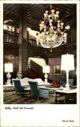 Lobby, Hotel del Coronado California Postcard Postcard
