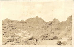 View of Grandeur, South Dakota Bad Lands Postcard