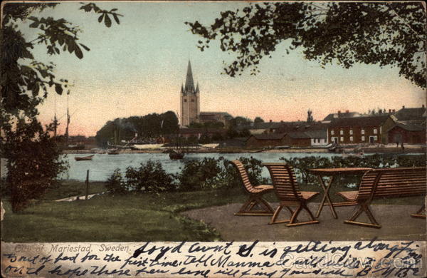 View of City Mariestad Sweden