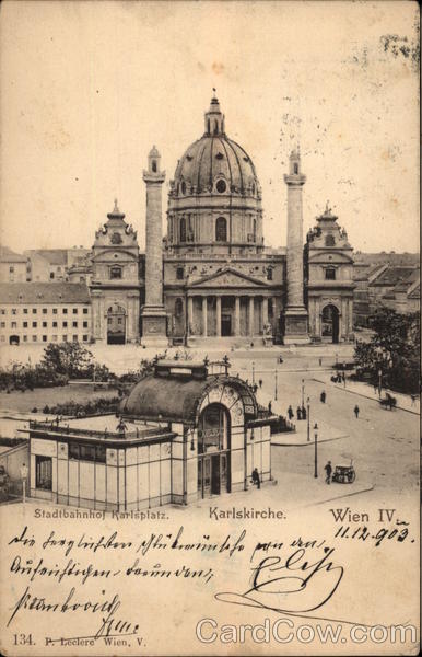 Stadtbahnof Karlsplatz and Karlskirche Vienna Austria