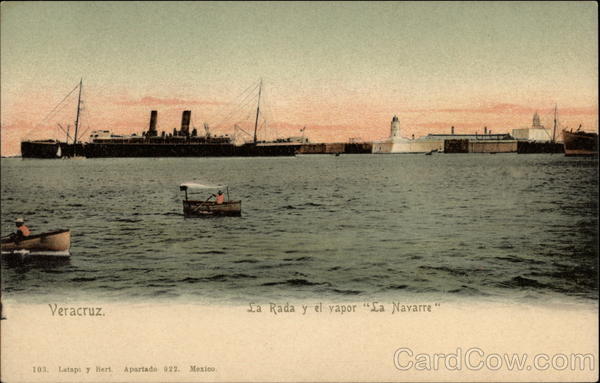The Bay and the Steamer La Navarre Veracruz Mexico