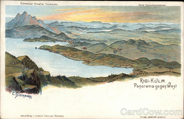 Panoramic View of Mt. Rigi from the West Rigi-Kulm Switzerland