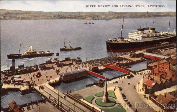 River Mersey and Landing Stage Liverpool England Merseyside