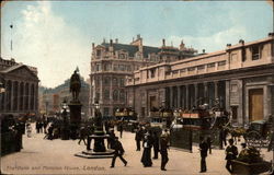 The Bank and Mansion House Postcard