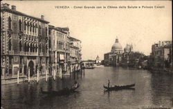 Canal Grande con la Chiesa della Salute e Palazzo Cavalli Postcard