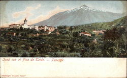 Icod con el Pico de Teide nCanary Islands Africa Postcard Postcard