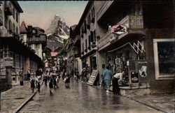 View of Town Street and Matterhorn Postcard