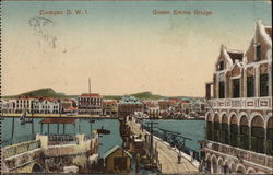 Queen Emma Bridge Curacao, Netherlands Antilles Caribbean Islands Postcard Postcard