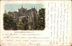 Ripon MInster from S.E England Yorkshire Postcard Postcard