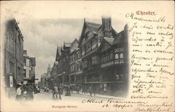 View of Eastgate Street in Chester Postcard