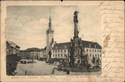 Greetings from Olmutz, with View of Town Hall Postcard