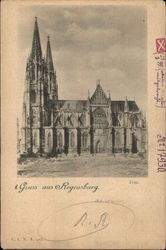 Greetings from Regensburg, with View of the Cathedral Germany Postcard Postcard