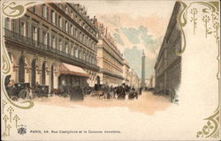 View of Rue Castiglione and the Colonne Vendome in Paris Postcard