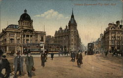 Victoria Square and City Hall Hull, England Yorkshire Postcard Postcard