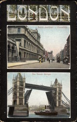 Royal Academy - Piccadilly and Tower Bridge Postcard