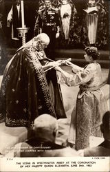 The Archbishop of Canterbury Presents the sceptre with Cross Postcard
