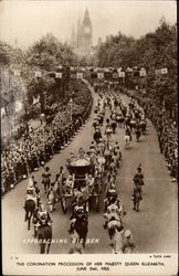 The Coronation Procession Approaching Big Ben Postcard
