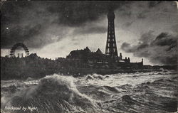 Blackpool by Night England Lancashire Postcard Postcard