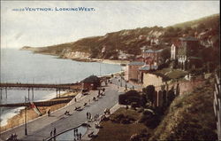 View of Town Looking West - Isle of Wight Postcard