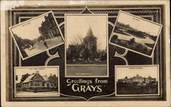 Various Views of Town Postcard