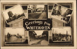 Greetings from the Town of Whitehaven United Kingdom Cumbria Postcard Postcard