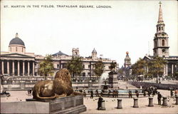 St. Martin in the Fields, Trafalgar Square London, England Postcard Postcard