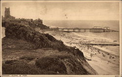 Cliffs & Pier Cromer, England Norfolk Postcard Postcard