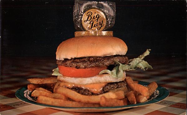 Big Guy Sandwich with French Fries Advertising