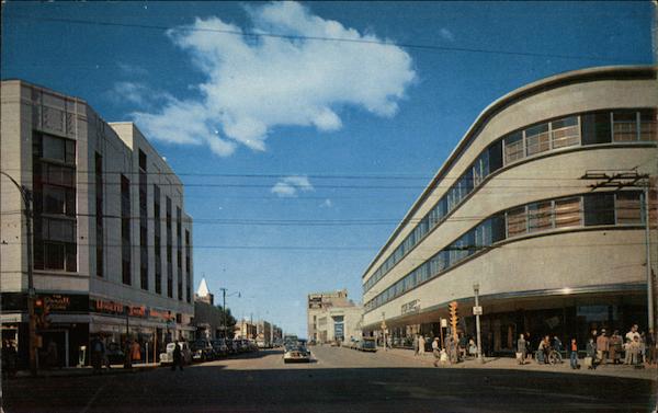 102nd Avenue Looking West from 101st Street Edmonton AB Canada