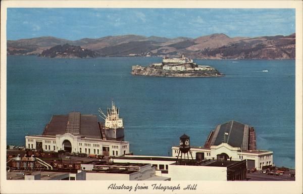 Alcatraz from Telegraph Hill San Francisco California