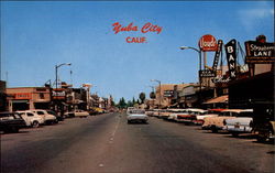 Downtown street scene Yuba City, CA Postcard Postcard