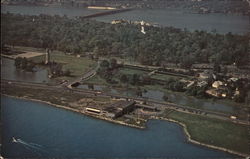 View of Belle Isle and Detroit Postcard