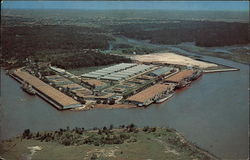 Aerial View of the Port of Lake Charles Louisiana Postcard Postcard