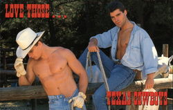 Love Those Texas Cowboys - Gay Interest Men Postcard Postcard
