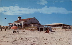 A View of the Exclusive Southampton Beach Club New York Postcard Postcard